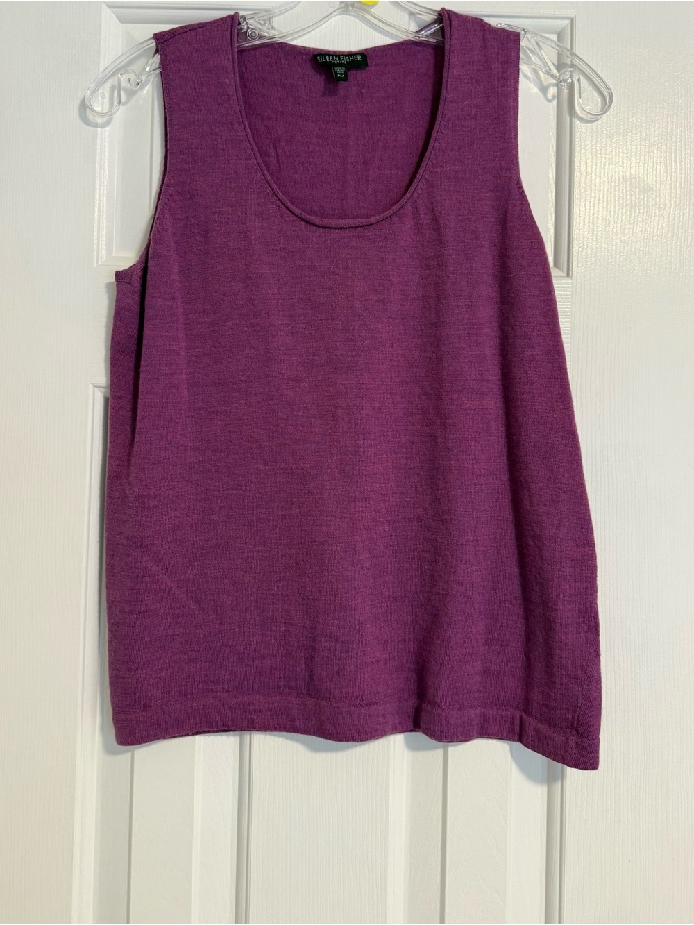 Eileen Fisher Plum Scoop Neck wool blend Tank